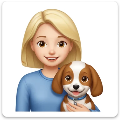 girl and her pet dog sticker