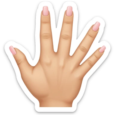 Hand with thumb and index finger and middle finger up and ring finger and pinky down sticker