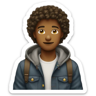 Garcon de 14ans bouclé qui rigole tres fort sticker