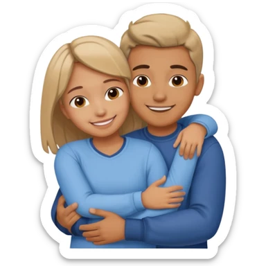 Texte ´Gros câlin’, en dessous un homme serre sa sœur dans ses bras sticker