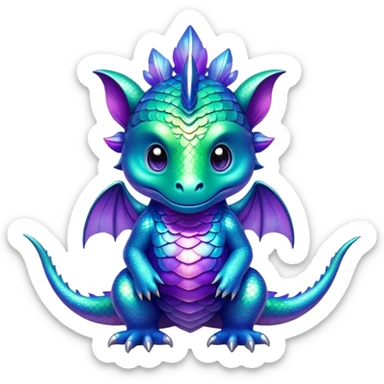 Shiny epic green blue and purple animal-fakemon-creature sticker