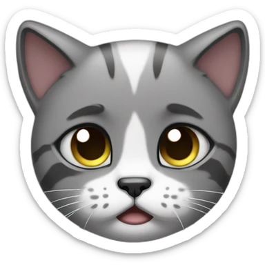 Sad crying sobbing weeping feline cat sticker