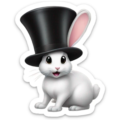 Rabbit in hat  sticker