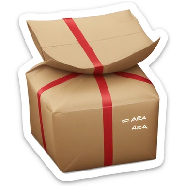 package with zara inscription sticker