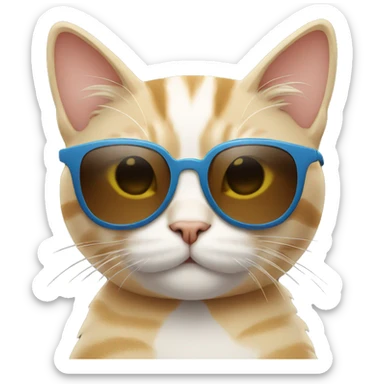 cat with sunglasses giving the peace sign sticker