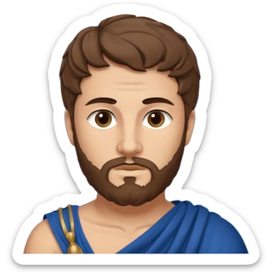 Odysseus' son Telemachus Greek prince blue cloth brown hair sticker