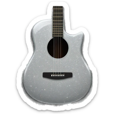 Silver sparkly acoustic guitar sticker