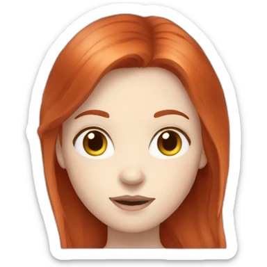 Red hair girl pale skin circles round eyes sticker
