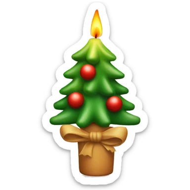candle on Christmas tree sticker