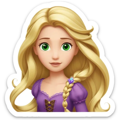 tangled disney rapunzel fair skin green eyes blonde hair  sticker