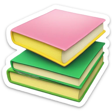 Pink,green and yellow book sticker