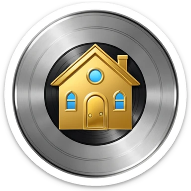 platinum vinyl with a gold house logo in the middle sticker