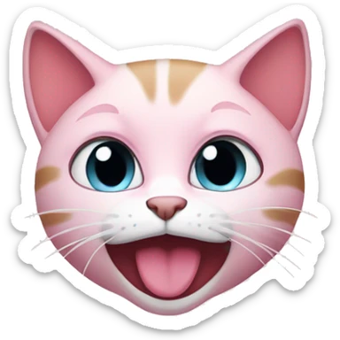Cat crying pink tesrs sticker