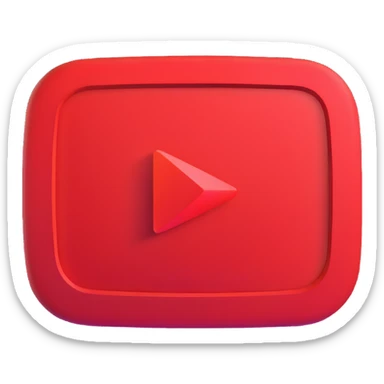 red YouTube play button logo with motion blur sticker