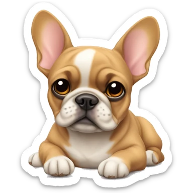 Fawn frenchie laying sticker