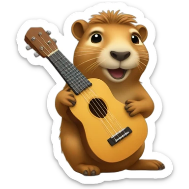 Cappybara with Ukulele sticker
