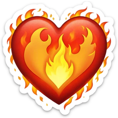 Fire heart sticker