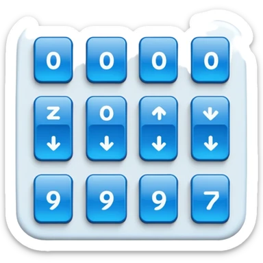 blue return keypad button   sticker