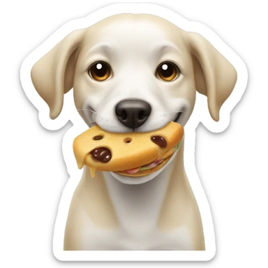 smiley dog with eating  sticker