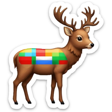 pixel deer eating words sticker