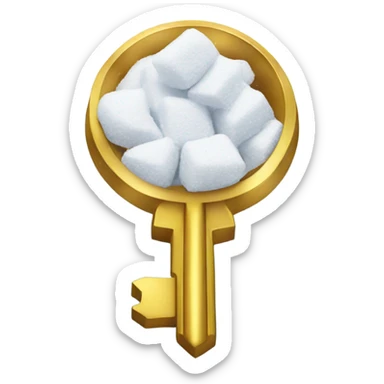 gold key with pile of snow on the end sticker