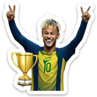 Neymar jr with wirld cup  sticker