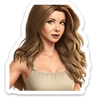 brown-haired girl in dress sticker