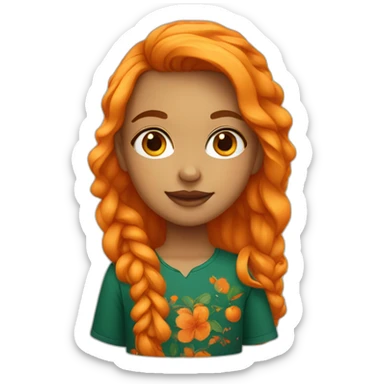 girl with orange haïr and portugese shirt sticker