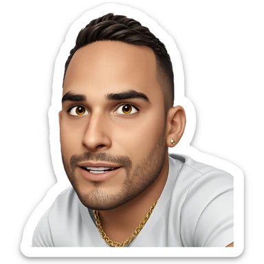 smiling boy with necklace sticker