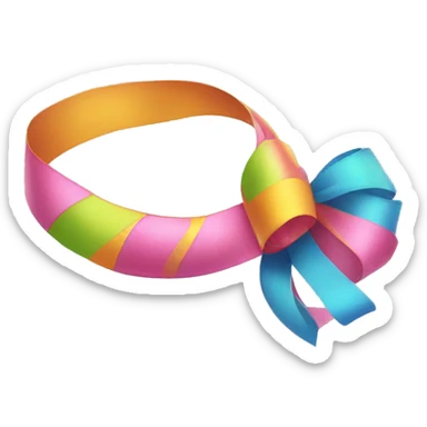 long colorful ribbon as cat toy sticker
