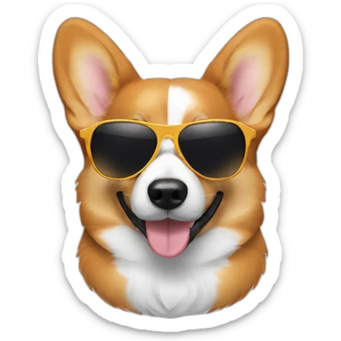corgi with sunglasses sticker
