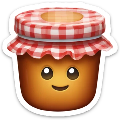 apple jam with gingham lid sticker