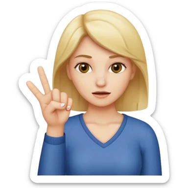 Female shaking finger saying no sticker