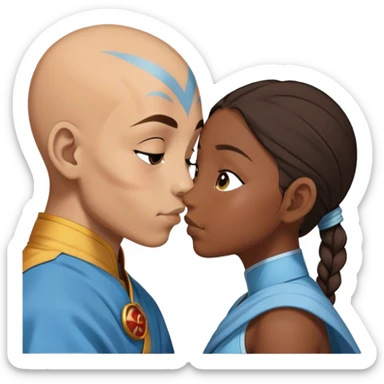 Aang and katara kiss sticker