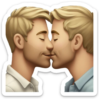 gay men kissing sticker