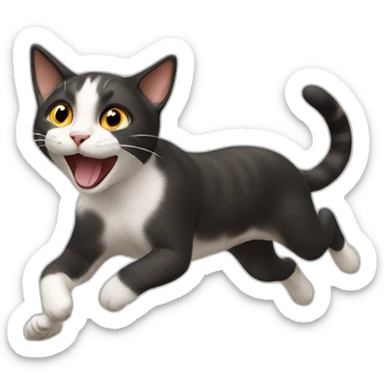 Cat runing  sticker