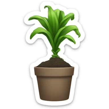 manbun plant desktop sticker