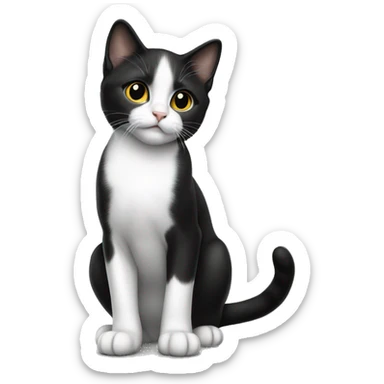 Tuxedo kitten standing sticker