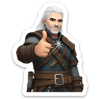 geralt of rivia, thumb up sticker