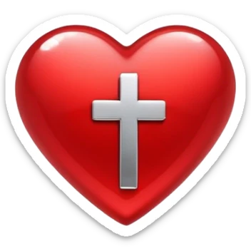 A Cross above these hearts sticker