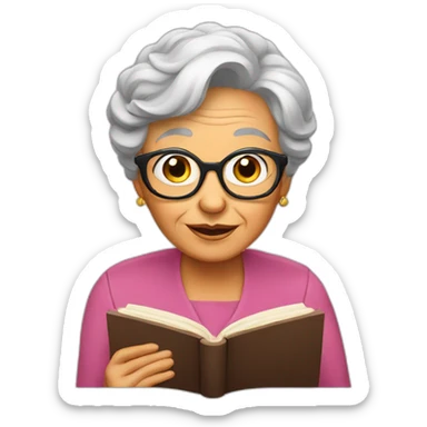 Grand-mother whit book sticker