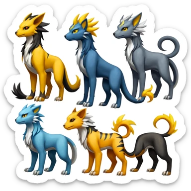 Houndoom-Tigress-Manectric-Luxray-Silvally-Gryphon-fusion (full body) sticker