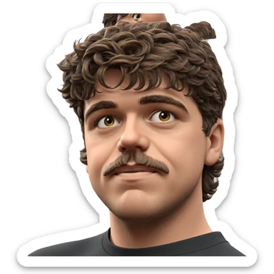 portrait of a brown haired man sticker