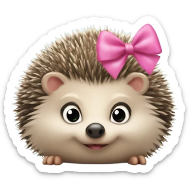 hedgehog with a pink bow on its head with a sign that says i love maylen sticker