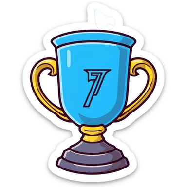 Harry Potter film accurate Triwizard Cup trophy, wide chalice with faceted design, two elaborate serpent handles on sides, glowing blue sticker