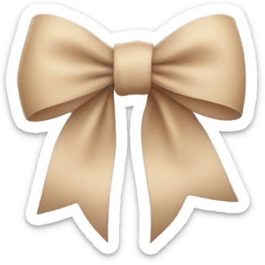beige bow sticker
