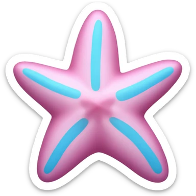 Pink starfish with blue stripes sticker