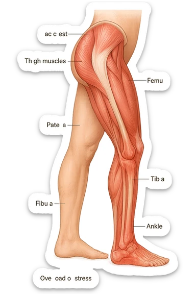 FOTO IDENTICA PRENDI SPUNTO DALLA FOTO E FAMMI A LIVELLO ANATOMICO LA GAMBA IN SOVRACCARICO sticker