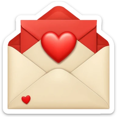 Cream-colored Letter Envelope with a heart in the middle sticker