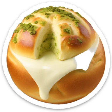 Boule de brioche ronde avec crème fouettée et pistache a l’intérieur  sticker